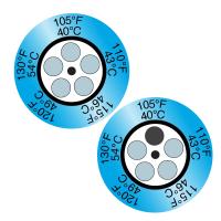 Thermax 钟式2 测温纸 自粘贴标签 不可逆变色 5格温度