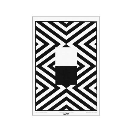 LENETA Form 12H 涂布率卡纸 黑白密封条纹图案罩光油测试卡