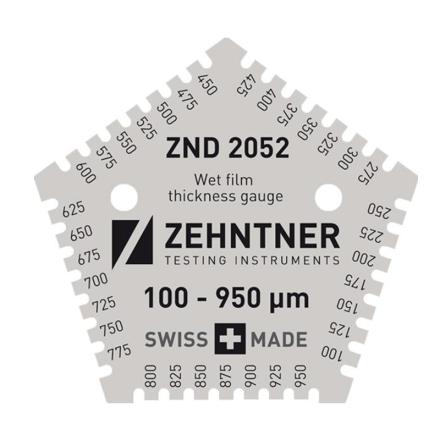 Zehntner ZND2052湿膜梳湿膜厚度计五角型不锈钢100-950um