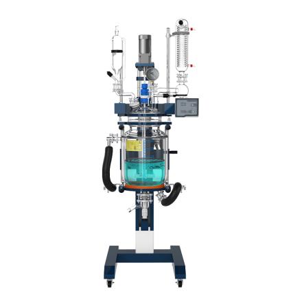 郑州长城科工贸GRL-10升降三层玻璃反应釜高硼硅玻璃变频调速