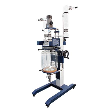 郑州长城科工贸GRL-5升降三层玻璃反应釜调速实验合成蒸馏浓缩