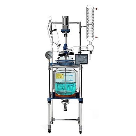 郑州长城科工贸 GR-20 单层玻璃反应釜 高硼硅玻璃变频调速