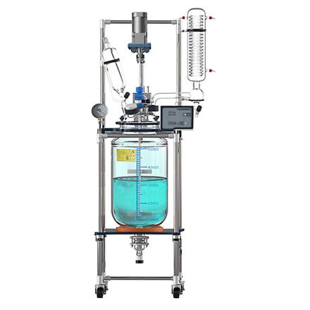 郑州长城科工贸GR-50单层玻璃反应釜高硼硅玻璃变频调速