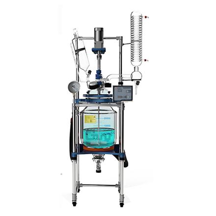 郑州长城科工贸 GR-20 变频调速三层玻璃反应釜 高硼硅玻璃材质 真空保温