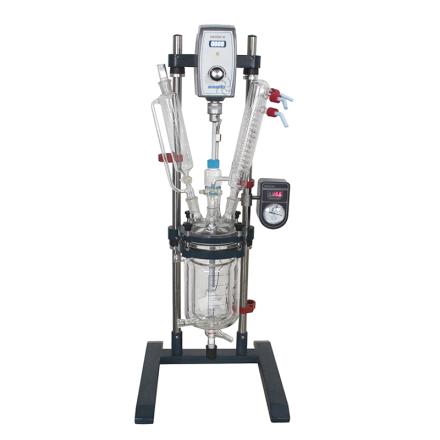 郑州长城科工贸GR-1双层玻璃反应釜高硼硅玻璃-80~200℃工作温度