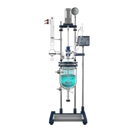 长城科工贸GR-5变频调速双层玻璃反应釜5L高硼硅玻璃材质