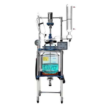 郑州长城科工贸 GR-20 变频调速双层玻璃反应釜 高硼硅玻璃材质耐温-80~200℃