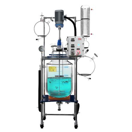 郑州长城科工贸 GR-80EX 防爆双层玻璃反应釜 高硼硅玻璃材质耐温-80~200℃