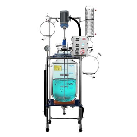 郑州长城科工贸GR-100EX防爆双层玻璃反应釜高硼硅玻璃变频调速
