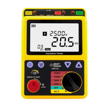 SMART SENSOR AR3123 high voltage insulation resistance Meter, megohmMeter, multi-voltage output backlight display