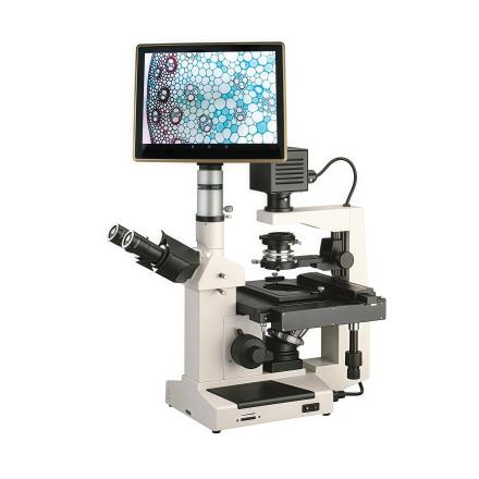 Varnishing BM-37XFP Tablet Computer Inverted Biological Microscope Long Working Distance Flat Field Color difference Objective Lens