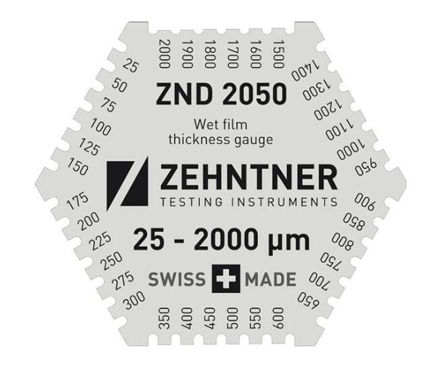 Zehntner ZND2050 湿膜梳湿膜厚度计 六角型不锈钢25-2000um